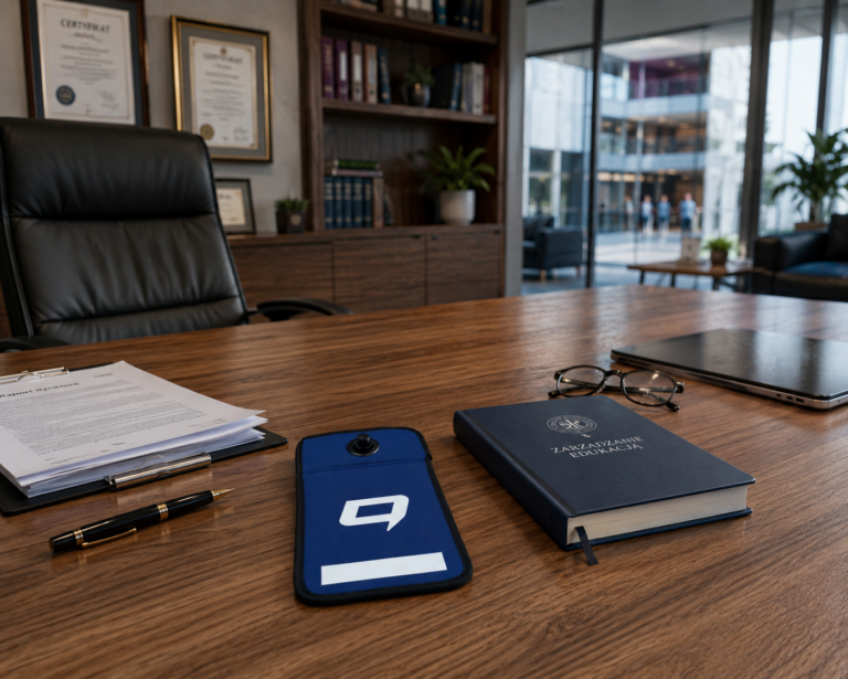 Etui dla szkół strefa offline w gabinecie dyrektora